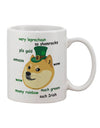 Stunning St. Patrick's Day Leprechaun Doge Printed 11 oz Coffee Mug - TooLoud-11 OZ Coffee Mug-TooLoud-White-Davson Sales