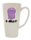 Stunningly Crafted U Jelly Cute Jellyfish 16 Ounce Conical Latte Coffee Mug - Expertly Curated by a Drinkware Connoisseur-Conical Latte Mug-TooLoud-White-Davson Sales