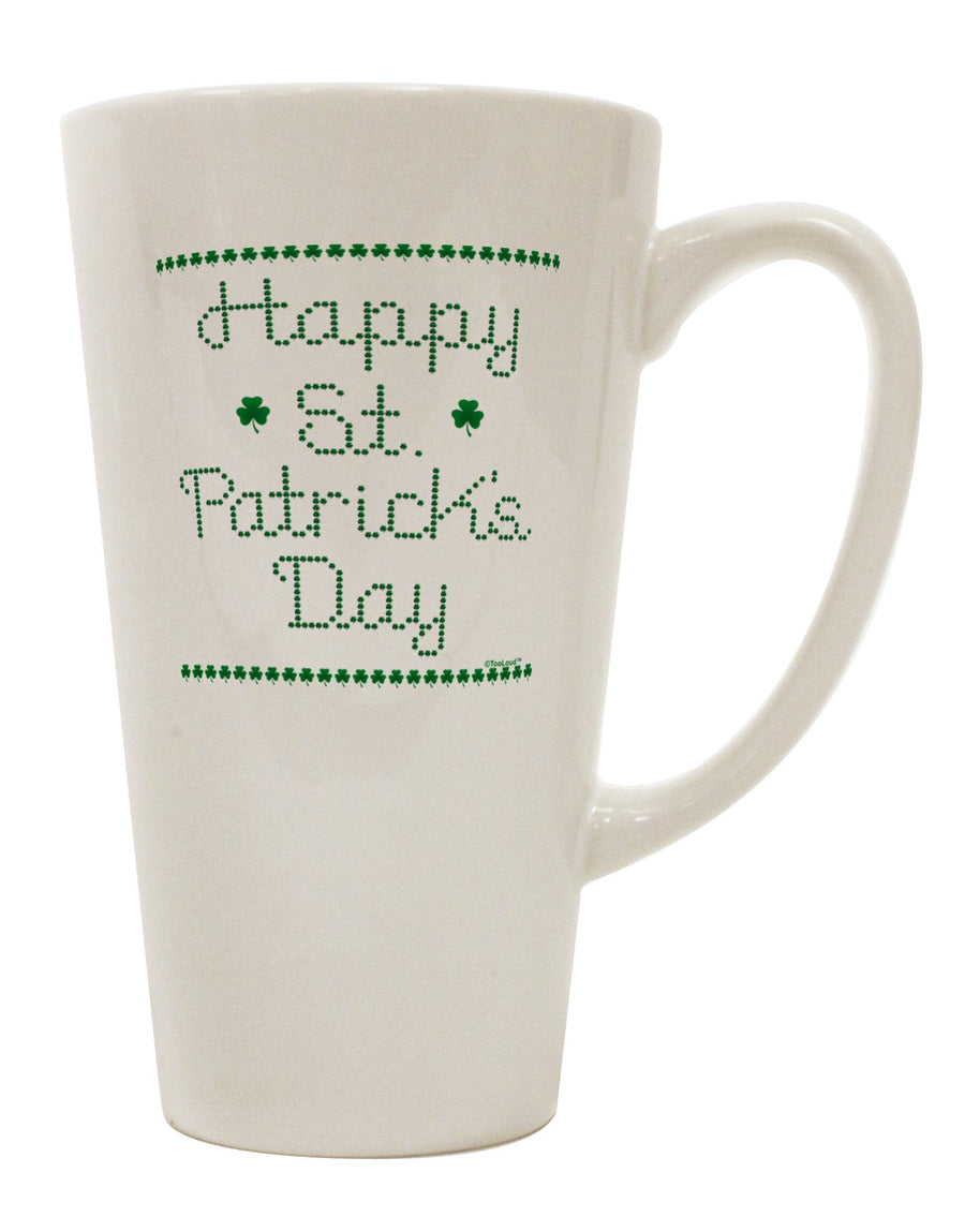 Stylish 16 Ounce Conical Latte Coffee Mug for Celebrating St. Patrick's Day - TooLoud-Conical Latte Mug-TooLoud-White-Davson Sales
