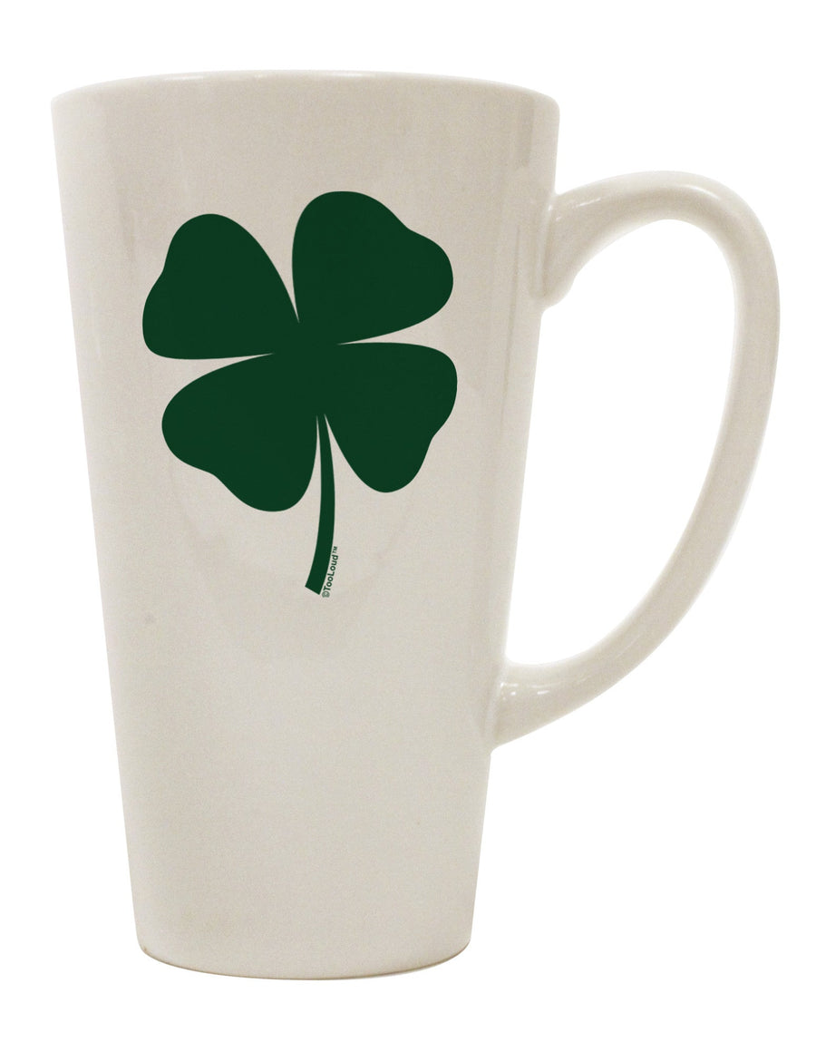 Stylish 16 Ounce Conical Latte Coffee Mug for St. Patrick's Day - Perfect for the Lucky Four Leaf Clover Enthusiast - TooLoud-Conical Latte Mug-TooLoud-White-Davson Sales