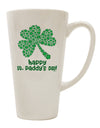 Stylish 16 Ounce Conical Latte Coffee Mug with a Festive Shamrock Design - TooLoud-Conical Latte Mug-TooLoud-White-Davson Sales