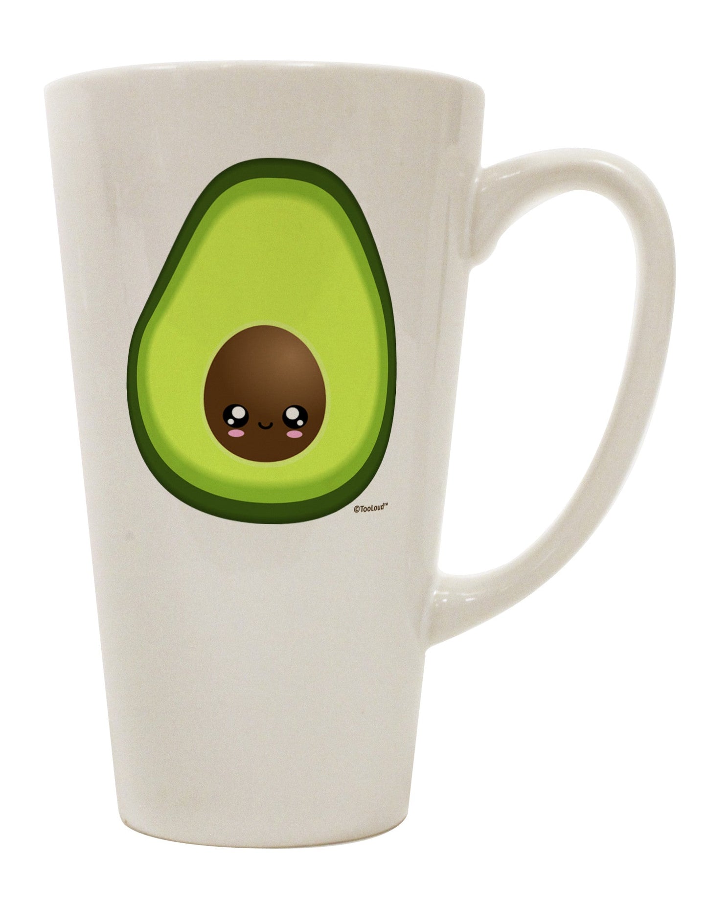 Stylish 16 Ounce Conical Latte Coffee Mug with Adorable Avocado Design - TooLoud-Conical Latte Mug-TooLoud-White-Davson Sales