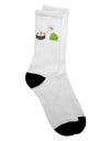 Stylish Adult Crew Socks featuring Adorable Sushi and Wasabi Design - by TooLoud