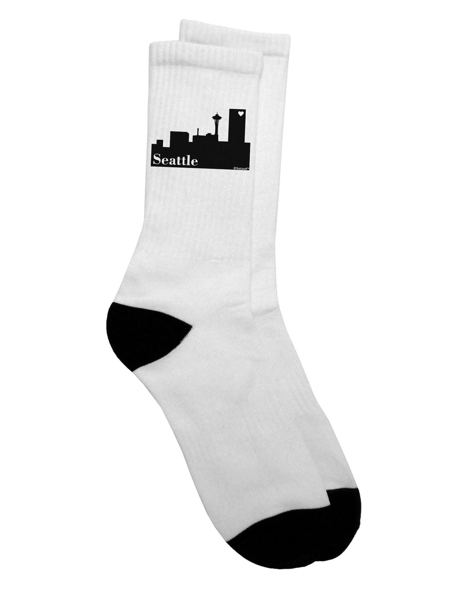 Stylish Adult Crew Socks featuring Seattle Skyline and Space Needle - Exclusively by TooLoud-Socks-TooLoud-White-Ladies-4-6-Davson Sales