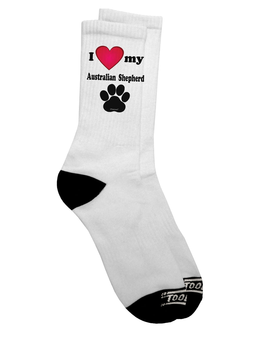 Stylish Adult Crew Socks featuring the Beloved Australian Shepherd - TooLoud-Socks-TooLoud-White-Ladies-4-6-Davson Sales