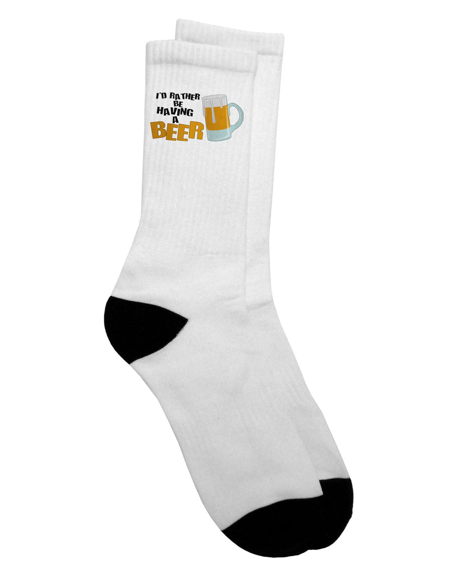 Stylish Adult Crew Socks for Beer Enthusiasts - TooLoud-Socks-TooLoud-White-Ladies-4-6-Davson Sales