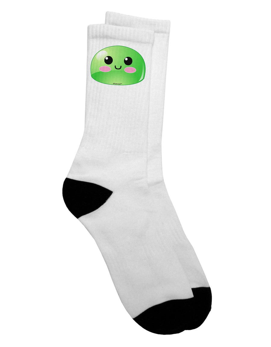 Stylish Adult Crew Socks in Green featuring Cute RPG Slime - by TooLoud-Socks-TooLoud-White-Ladies-4-6-Davson Sales