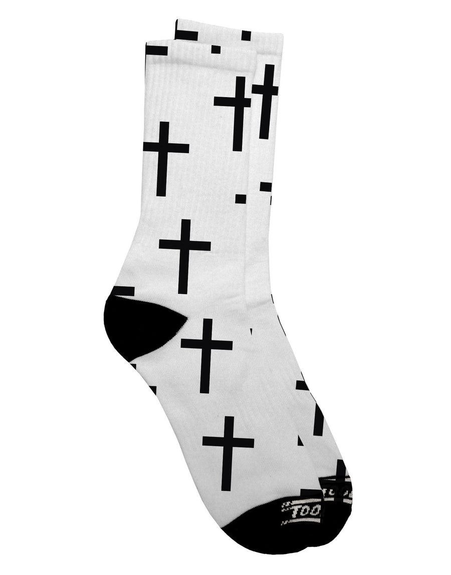Stylish Adult Crew Socks with All Over Print of Christian Crosses - TooLoud-Socks-TooLoud-White-Ladies-4-6-Davson Sales