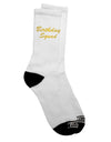 Stylish Adult Crew Socks with Birthday Squad Text - TooLoud-Socks-TooLoud-White-Ladies-4-6-Davson Sales