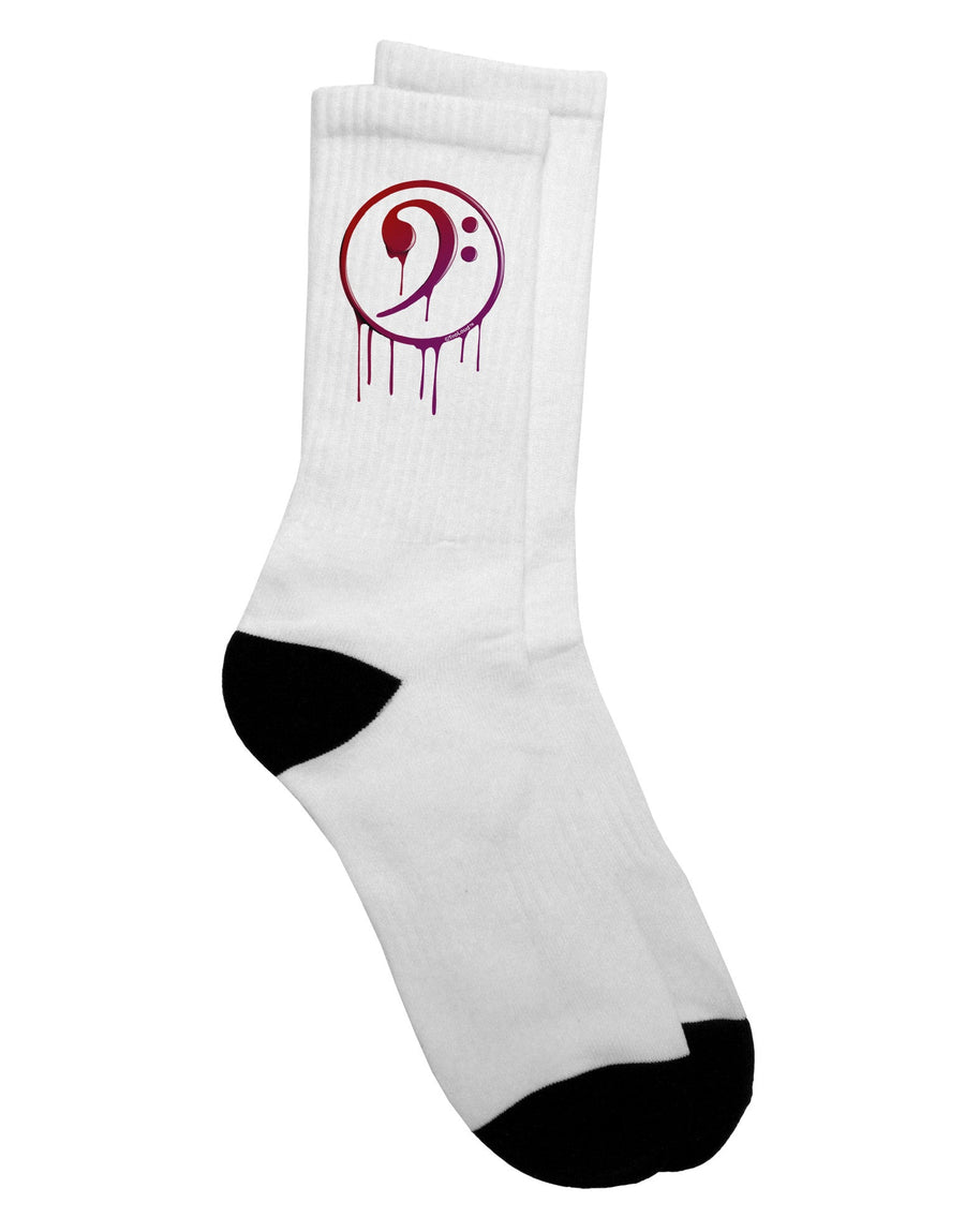 Stylish Adult Crew Socks with Dripping Bass Symbol - TooLoud-Socks-TooLoud-White-Ladies-4-6-Davson Sales