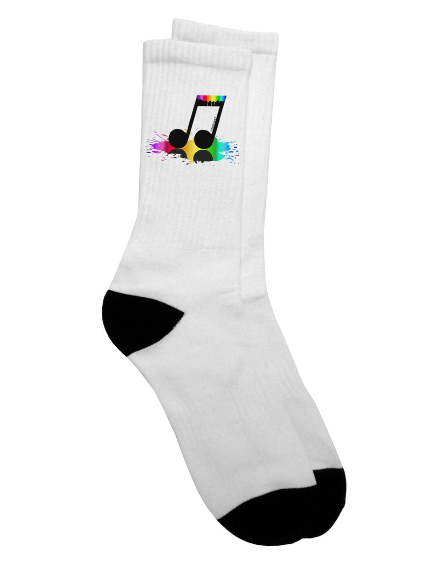 Stylish Adult Crew Socks with Paint Music Note Design - TooLoud-Socks-TooLoud-White-Ladies-4-6-Davson Sales