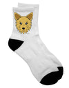 Stylish Adult Short Socks featuring Adorable Yorkshire Terrier Yorkie Dog - by TooLoud