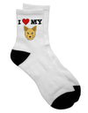 Stylish Adult Short Socks featuring Adorable Yorkshire Terrier Yorkie Dog Design - by TooLoud-Socks-TooLoud-White-Ladies-4-6-Davson Sales