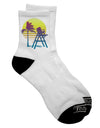 Stylish Adult Short Socks featuring LA Beach Silhouette Letters - TooLoud-Socks-TooLoud-White-Ladies-4-6-Davson Sales
