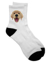 Stylish Adult Short Socks featuring the Adorable Golden Retriever Puppy Face - TooLoud-Socks-TooLoud-White-Ladies-4-6-Davson Sales