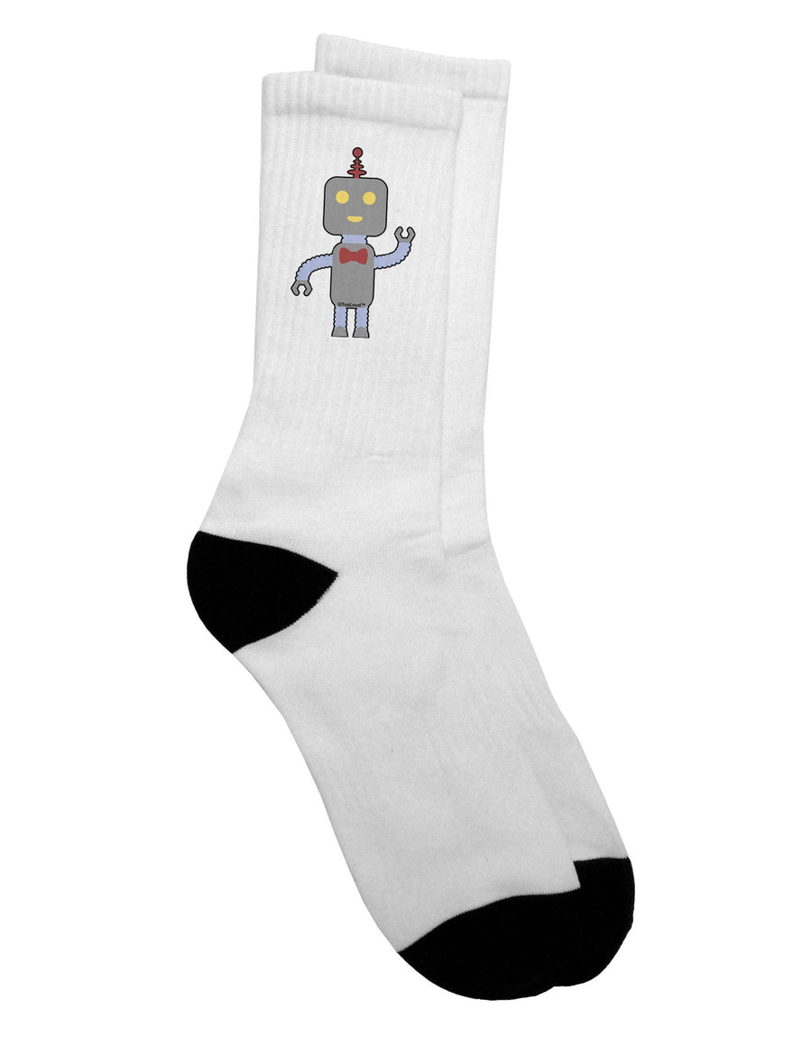 Stylish and Adorable Robot-themed Men's Crew Socks - TooLoud-Socks-TooLoud-White-Ladies-4-6-Davson Sales