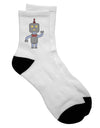 Stylish and Adorable Robot-themed Short Socks for Men - TooLoud-Socks-TooLoud-White-Ladies-4-6-Davson Sales