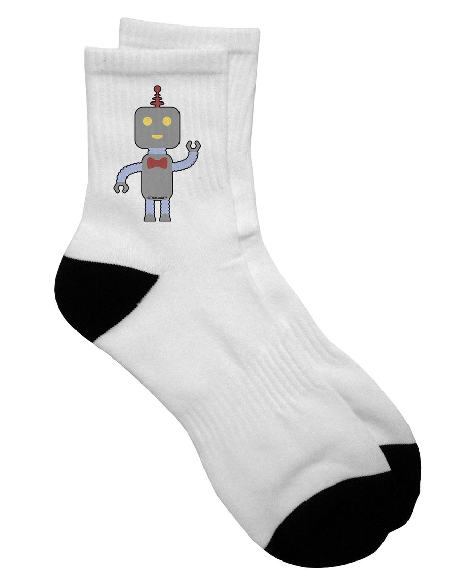 Stylish and Adorable Robot-themed Short Socks for Men - TooLoud-Socks-TooLoud-White-Ladies-4-6-Davson Sales