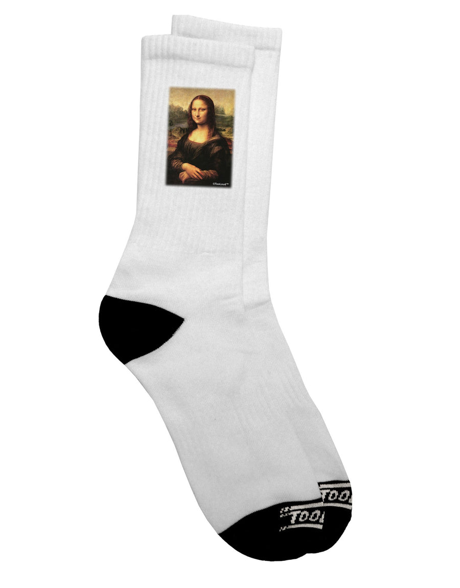 Stylish and Artistic Adult Crew Socks - Mona Painting - TooLoud-Socks-TooLoud-White-Ladies-4-6-Davson Sales