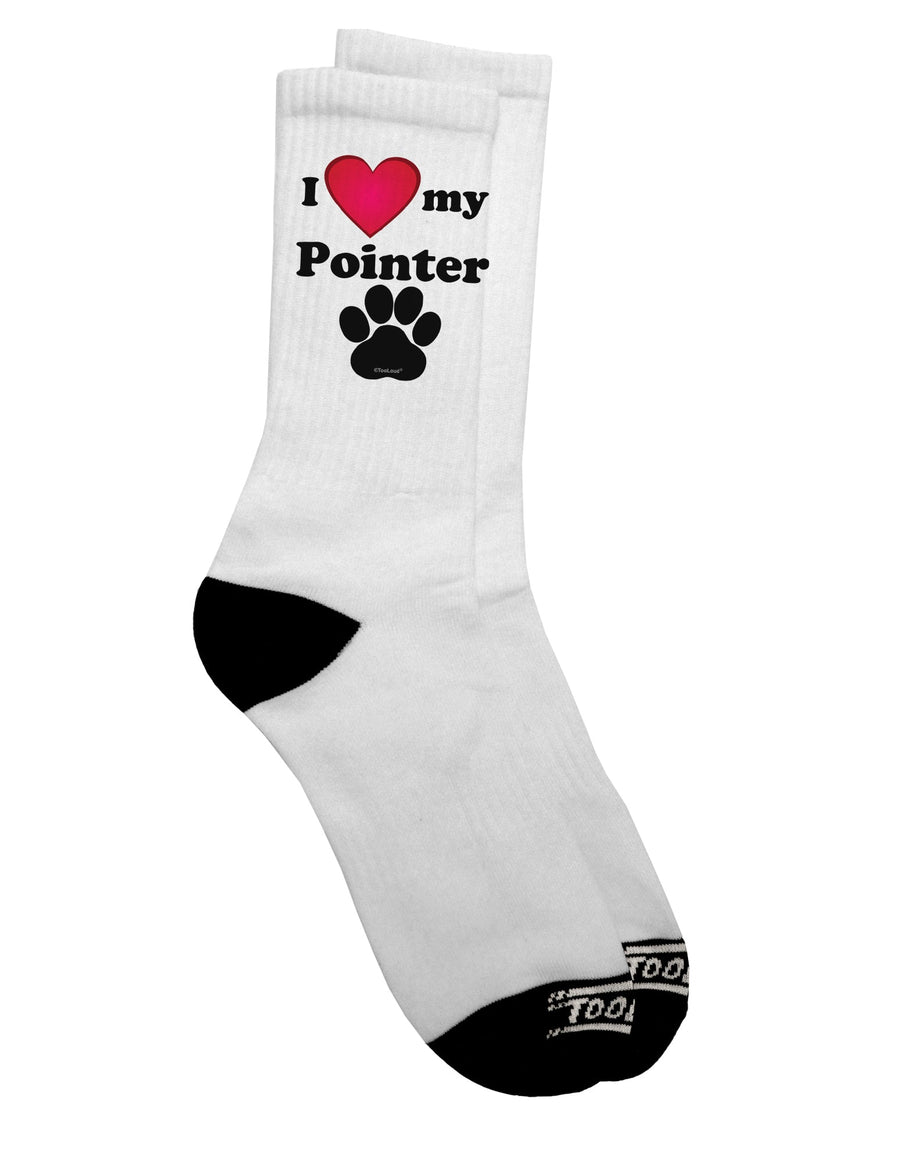 Stylish and Comfortable Adult Crew Socks for Pointer Lovers - TooLoud-Socks-TooLoud-White-Ladies-4-6-Davson Sales