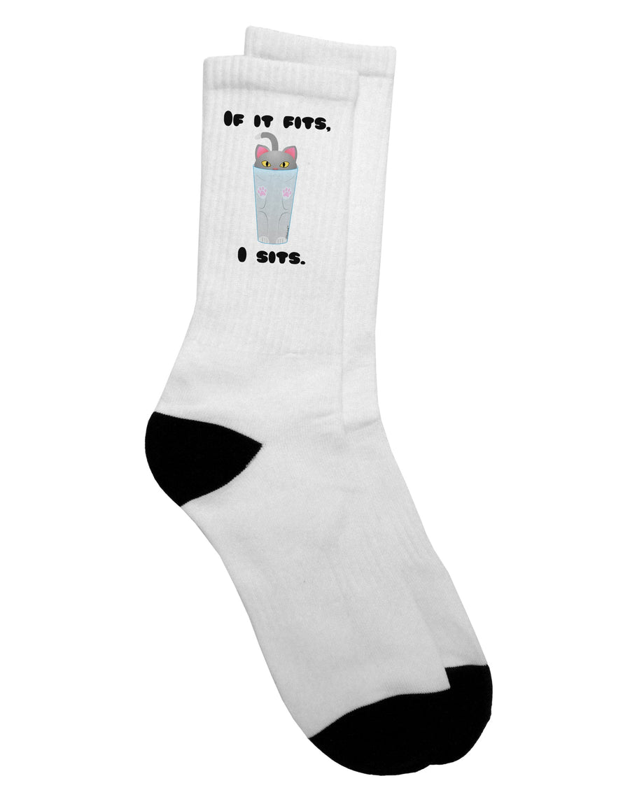 Stylish and Comfortable Adult Crew Socks with Cute Cat Design - by TooLoud-Socks-TooLoud-White-Ladies-4-6-Davson Sales