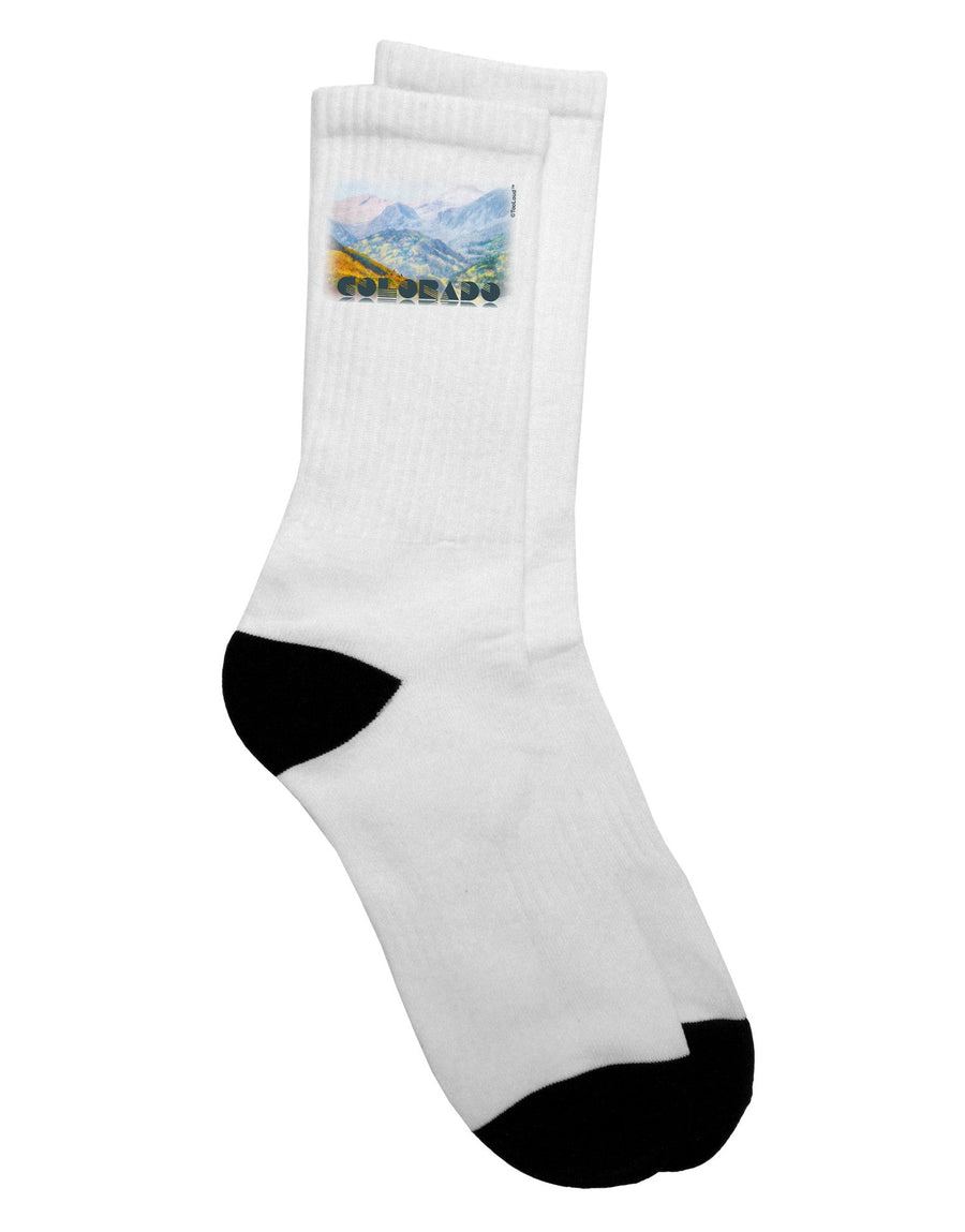 Stylish and Comfortable CO Fog Mountains Text Adult Crew Socks - TooLoud-Socks-TooLoud-White-Ladies-4-6-Davson Sales