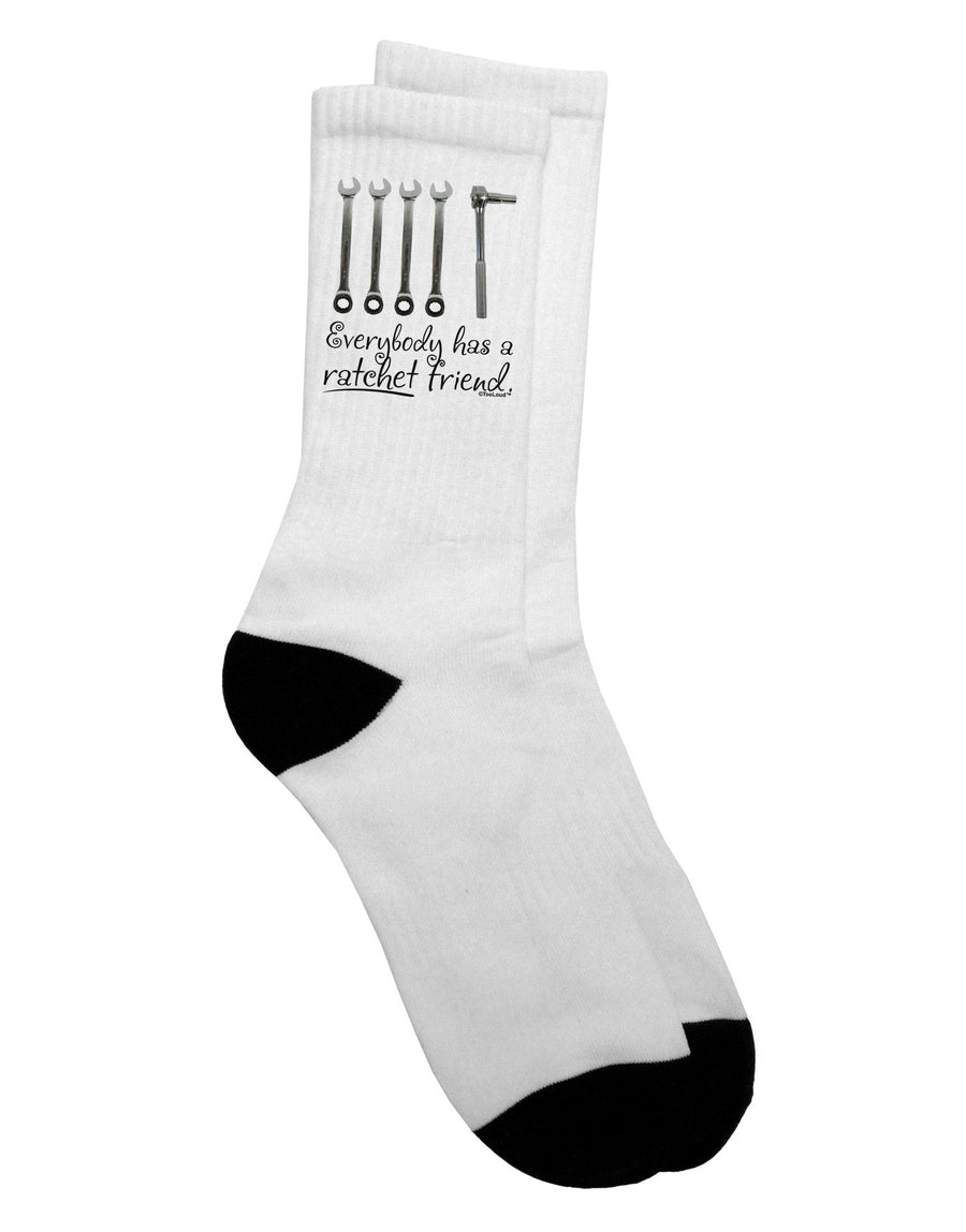 Stylish and Comfortable Ratchet Friend Adult Crew Socks - TooLoud-Socks-TooLoud-White-Ladies-4-6-Davson Sales