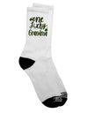 Stylish and Festive Shamrock Dark Adult Socks - Perfect for the Lucky Grandma - TooLoud-Socks-TooLoud-Crew-Ladies-4-6-Davson Sales