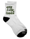 Stylish and Festive Shamrock Dark Adult Socks - Perfect for the Lucky Grandma - TooLoud-Socks-TooLoud-Short-Ladies-4-6-Davson Sales