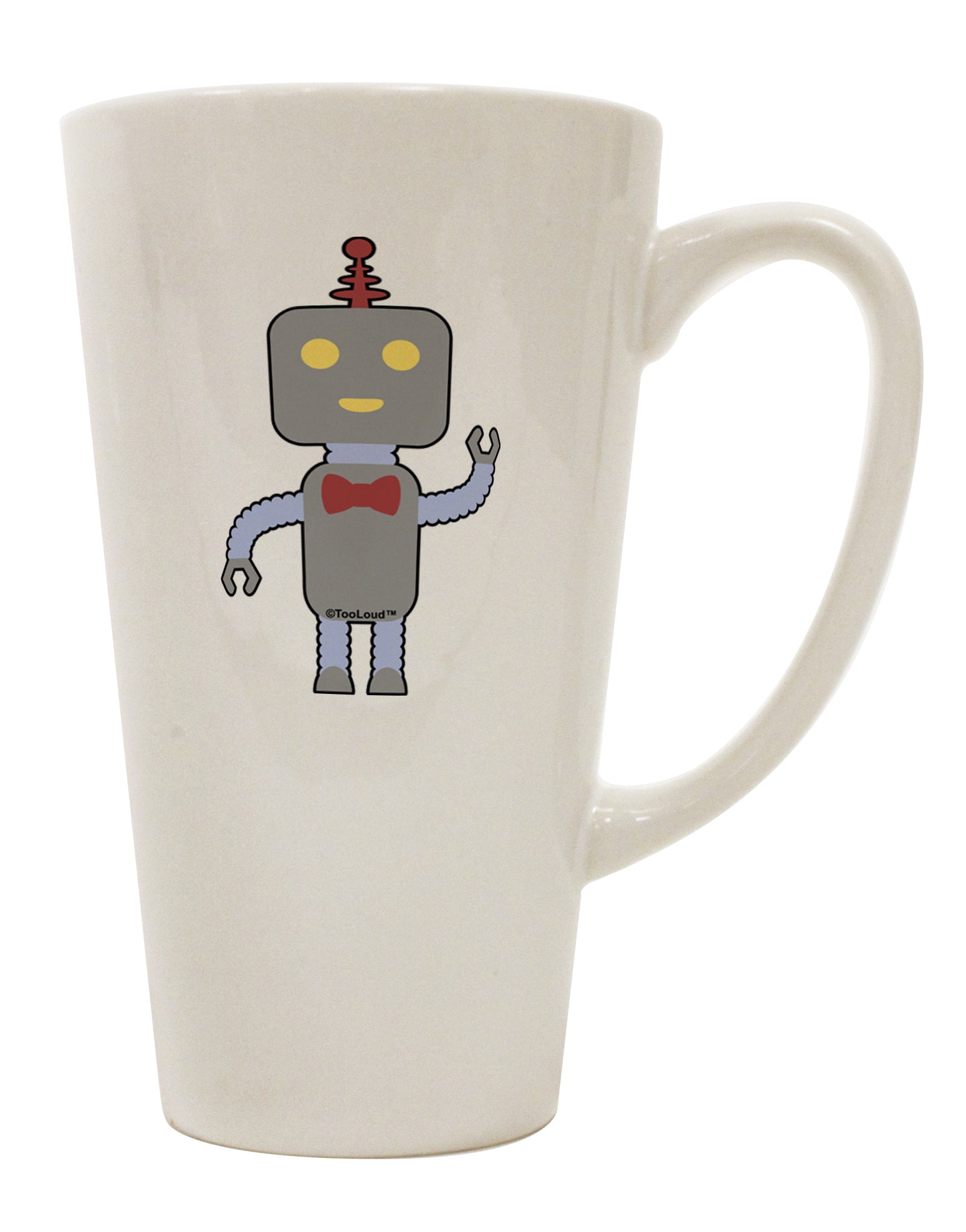 Stylish and Functional Robot-Themed 16 Ounce Conical Latte Coffee Mug - Expertly Crafted by TooLoud-Conical Latte Mug-TooLoud-White-Davson Sales