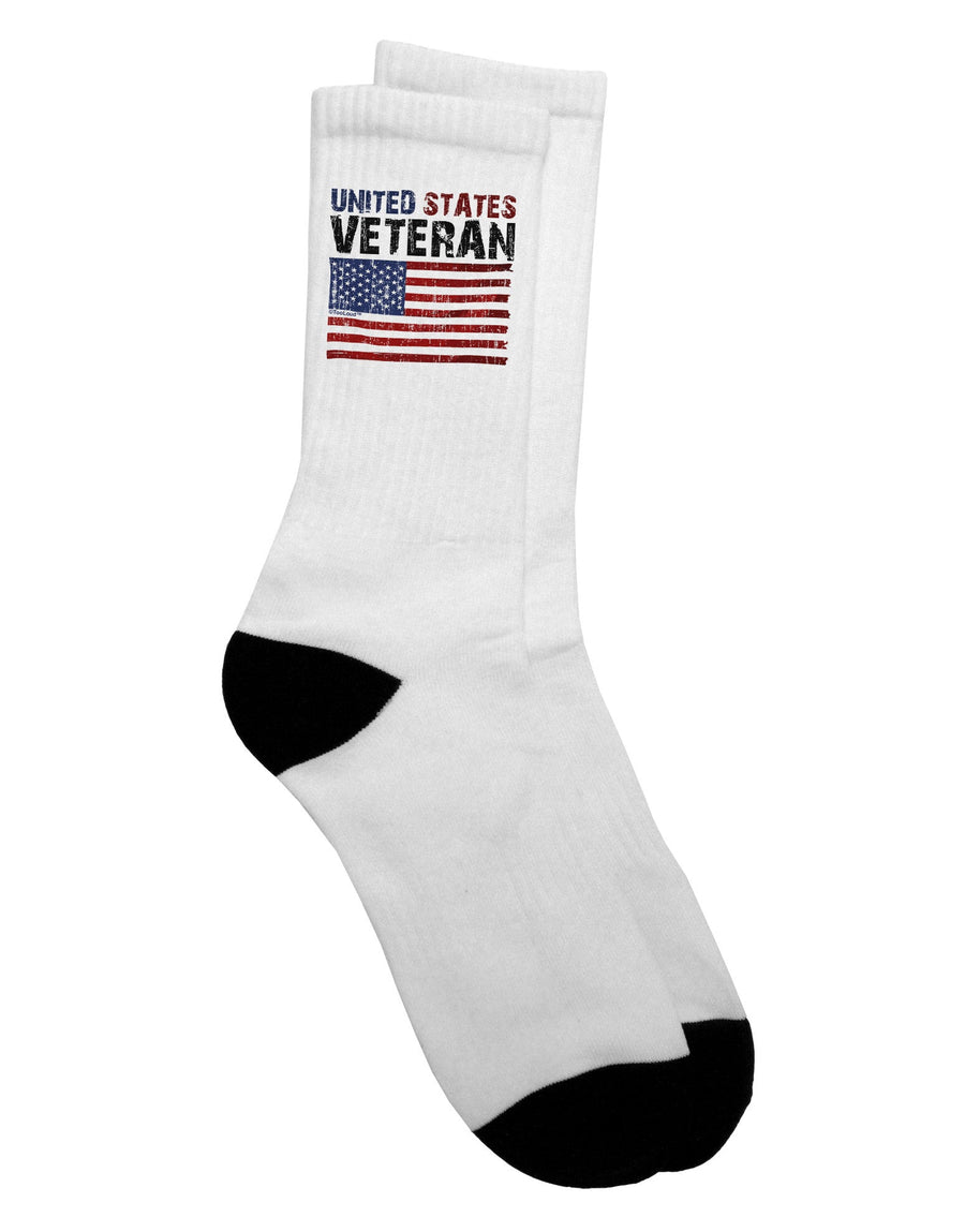 Stylish and Patriotic US Veteran Distressed Adult Crew Socks - TooLoud-Socks-TooLoud-White-Ladies-4-6-Davson Sales