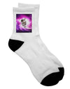 Stylish and Playful Astronaut Cat Adult Short Socks - TooLoud-Socks-TooLoud-White-Ladies-4-6-Davson Sales