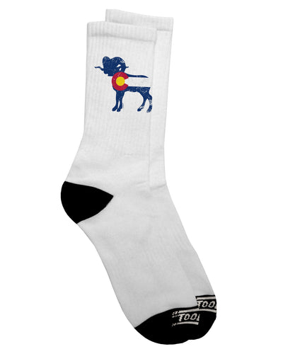 Stylish and Rugged Rocky Mountain Bighorn Sheep Flag Dark Adult Socks - TooLoud-Socks-TooLoud-Crew-Ladies-4-6-Davson Sales