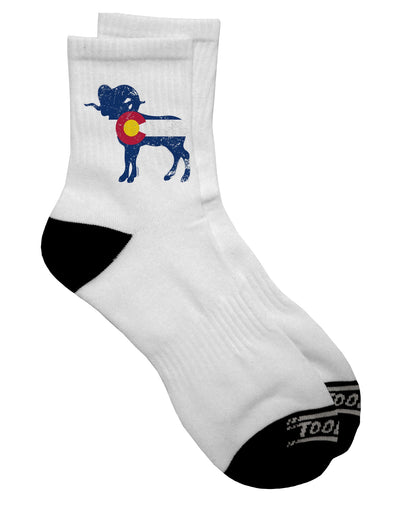 Stylish and Rugged Rocky Mountain Bighorn Sheep Flag Dark Adult Socks - TooLoud-Socks-TooLoud-Short-Ladies-4-6-Davson Sales