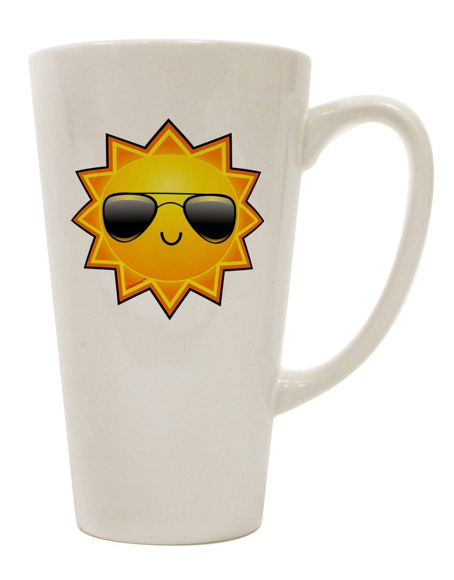 Stylish and Sun-Kissed 16 Ounce Conical Latte Coffee Mug - Expertly Crafted by TooLoud-Conical Latte Mug-TooLoud-White-Davson Sales