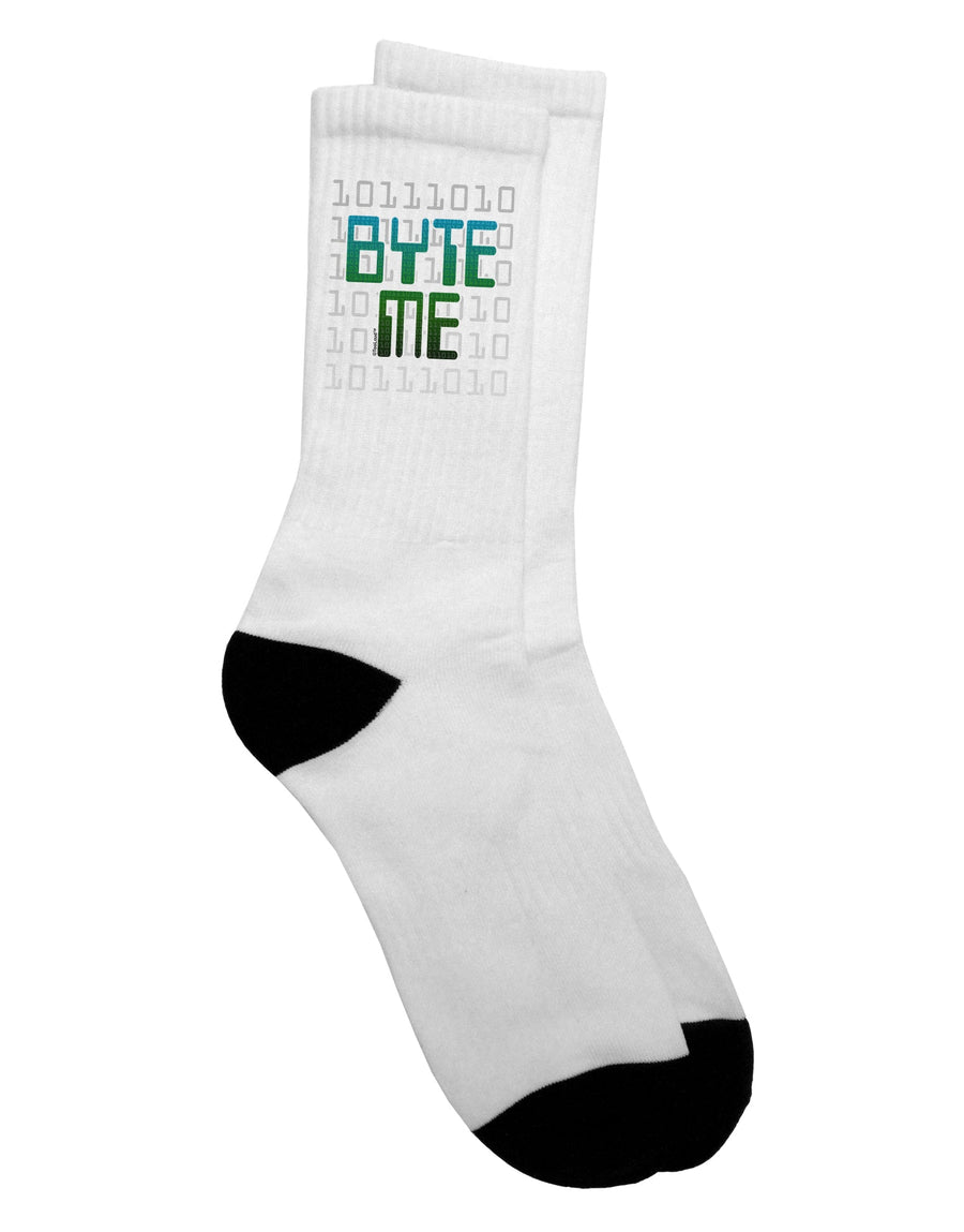 Stylish and Trendy Byte Me Adult Crew Socks - TooLoud-Socks-TooLoud-White-Ladies-4-6-Davson Sales