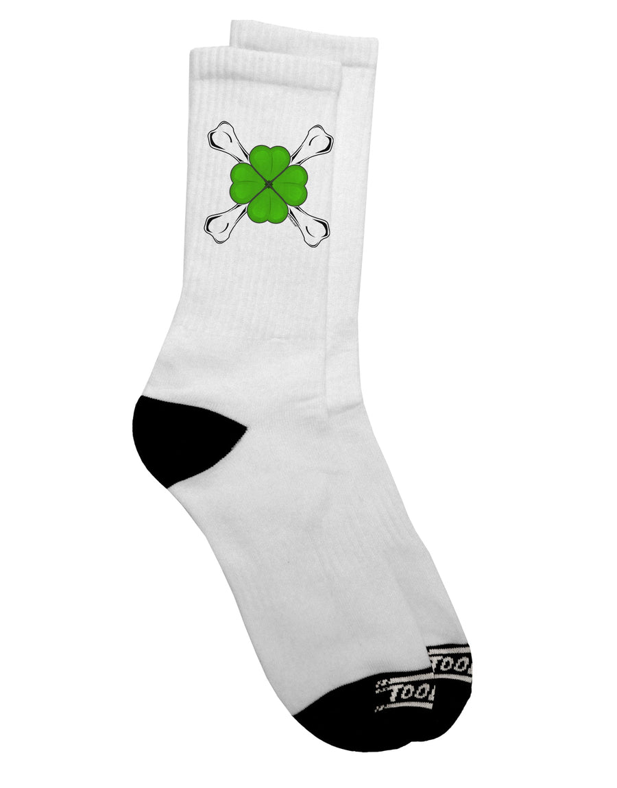 Stylish and Trendy Clover and Crossbones Adult Crew Socks - TooLoud-Socks-TooLoud-White-Ladies-4-6-Davson Sales