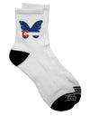 Stylish and Trendy Grunge Colorado Butterfly Flag Dark Adult Socks - TooLoud-Socks-TooLoud-Short-Ladies-4-6-Davson Sales