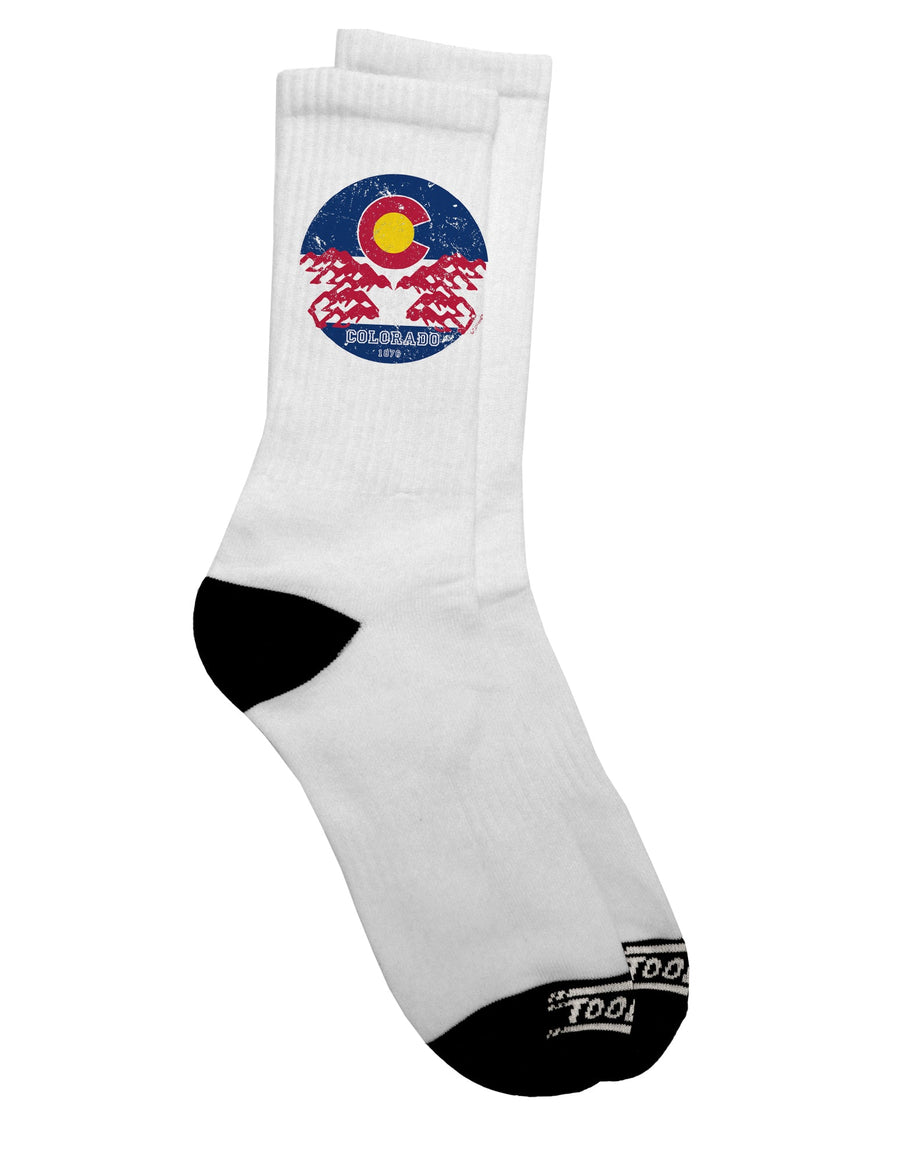 Stylish and Trendy Grunge Colorado Emblem Flag Dark Adult Socks - TooLoud-Socks-TooLoud-Short-Ladies-4-6-Davson Sales