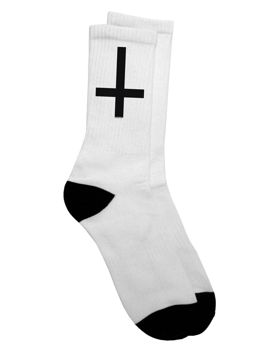 Stylish and Trendy Inverted Cross Adult Crew Socks - TooLoud-Socks-TooLoud-White-Ladies-4-6-Davson Sales