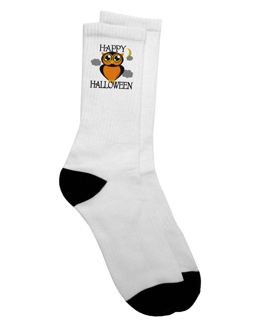 Stylish and Vibrant Adult Crew Socks with Owl Orange Text - TooLoud-Socks-TooLoud-White-Ladies-4-6-Davson Sales