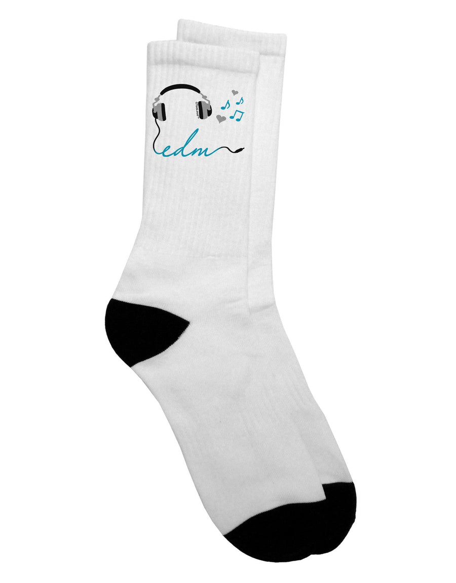 Stylish and Vibrant EDM Cord Blue Adult Crew Socks - TooLoud-Socks-TooLoud-White-Ladies-4-6-Davson Sales