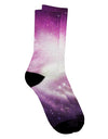 Stylish and Vibrant Purple Galaxy AOP Adult Crew Socks - TooLoud-Socks-TooLoud-White-Ladies-4-6-Davson Sales