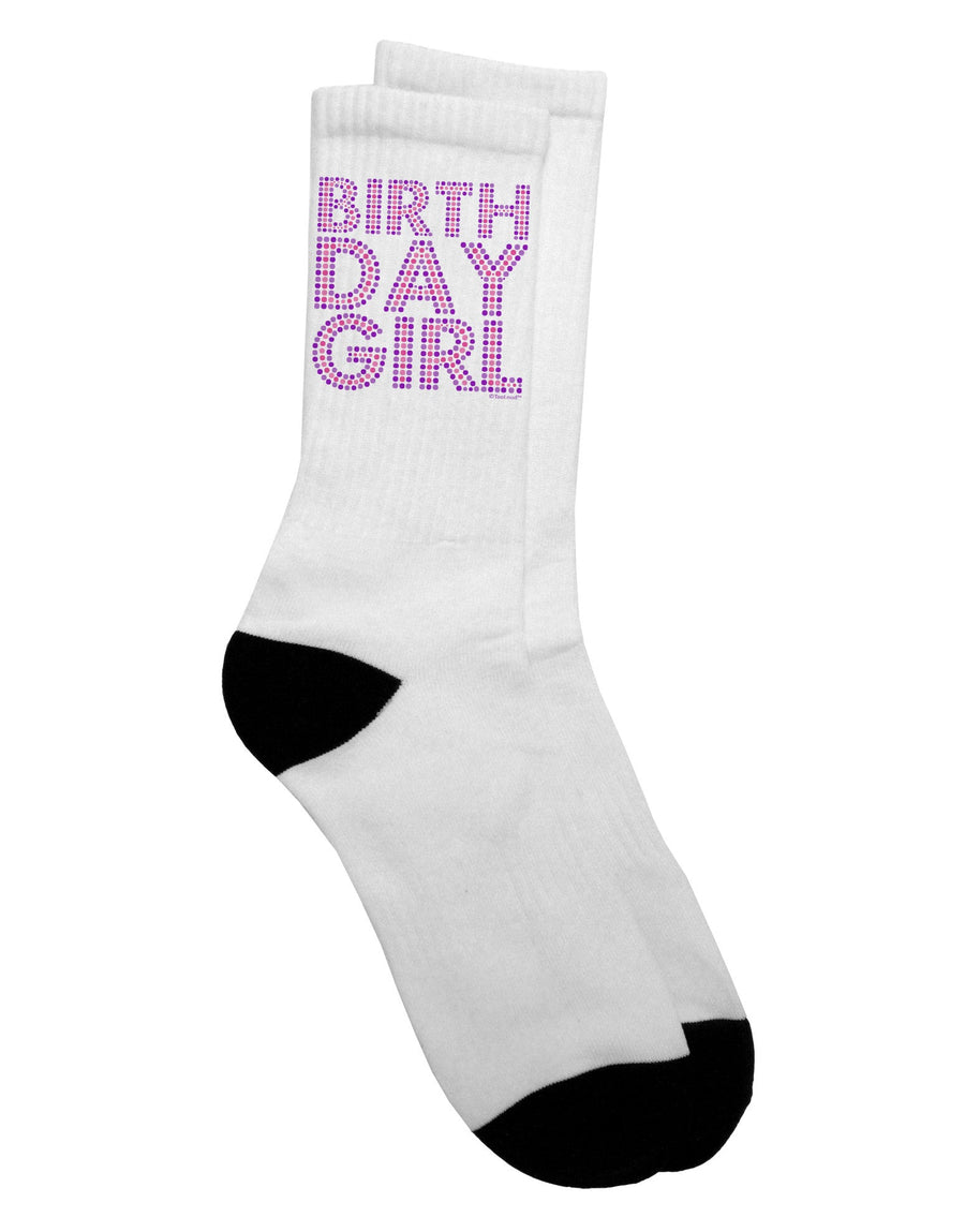 Stylish Birthday Girl Crew Socks in Pink and Purple Dots - TooLoud-Socks-TooLoud-White-Ladies-4-6-Davson Sales