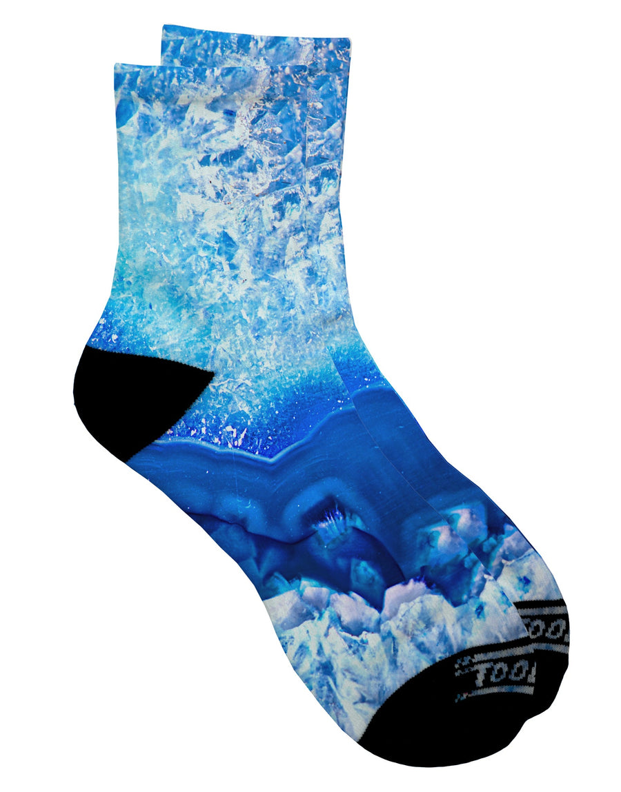 Stylish Blue Agate Geode Print Adult Short Socks - Enhance Your Wardrobe with All-Over Print Designs - TooLoud-Socks-TooLoud-Ladies-4-6-Davson Sales
