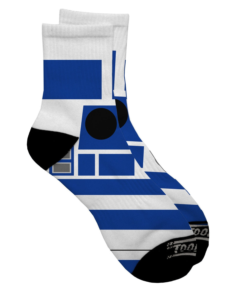 Stylish Blue and White Robot AOP Adult Short Socks with All Over Print - TooLoud-Socks-TooLoud-White-Mens-9-13-Davson Sales