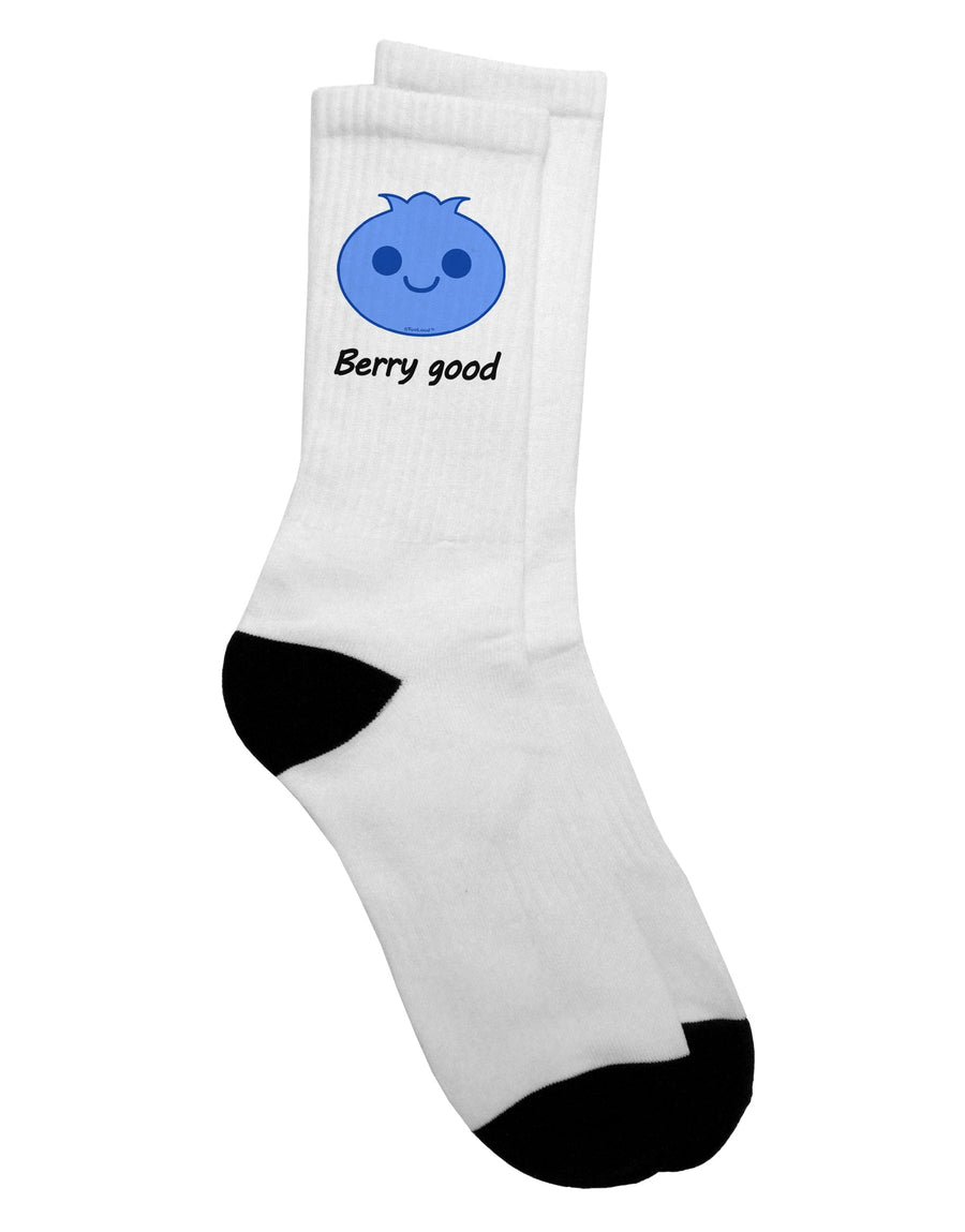 Stylish Blueberry-themed Adult Crew Socks - Perfect for Berry Lovers - TooLoud-Socks-TooLoud-White-Ladies-4-6-Davson Sales