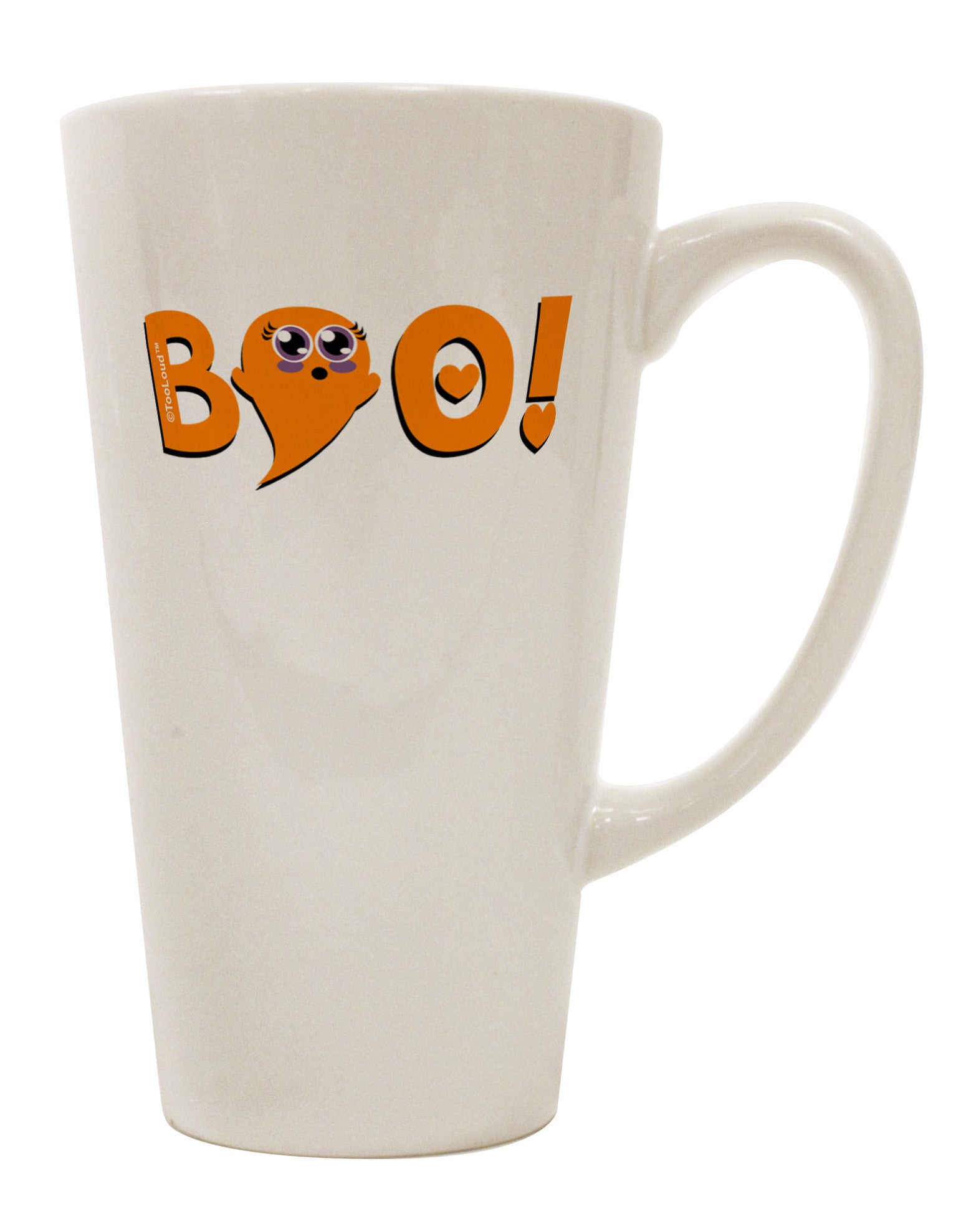 Stylish Boo Text Orange 16 Ounce Conical Latte Coffee Mug - TooLoud-Conical Latte Mug-TooLoud-White-Davson Sales