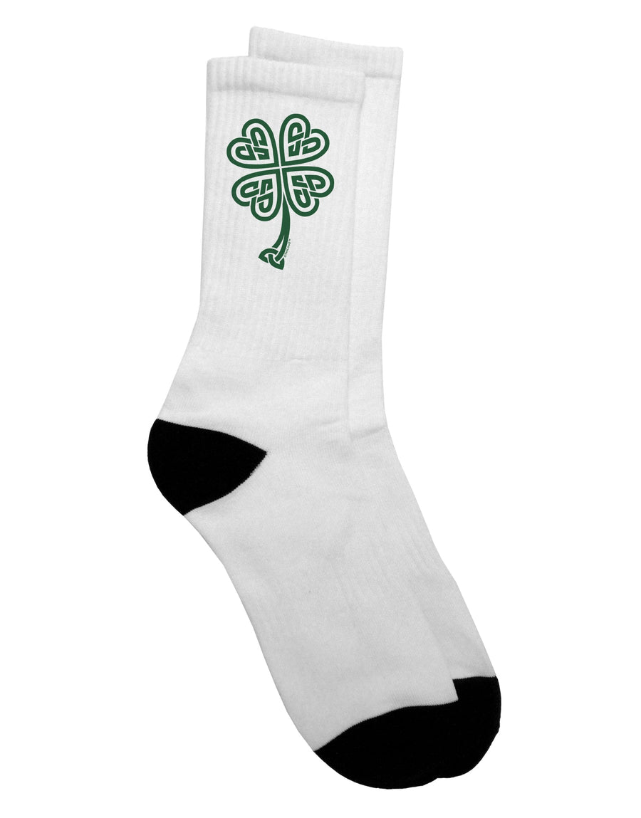 Stylish Celtic Knot 4 Leaf Clover St Patricks Adult Crew Socks - TooLoud-Socks-TooLoud-White-Ladies-4-6-Davson Sales