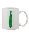 Stylish Clover Pattern Tie St Patrick's Day Printed 11 oz Coffee Mug - TooLoud-11 OZ Coffee Mug-TooLoud-White-Davson Sales